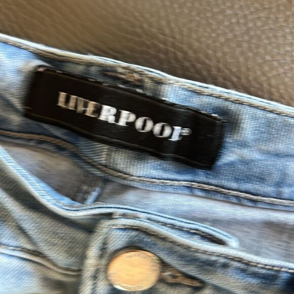 Liverpool Jeans vintage Summer weight Stretch Dark Frayed Side seam Grommets 6 - Picture 8 of 10